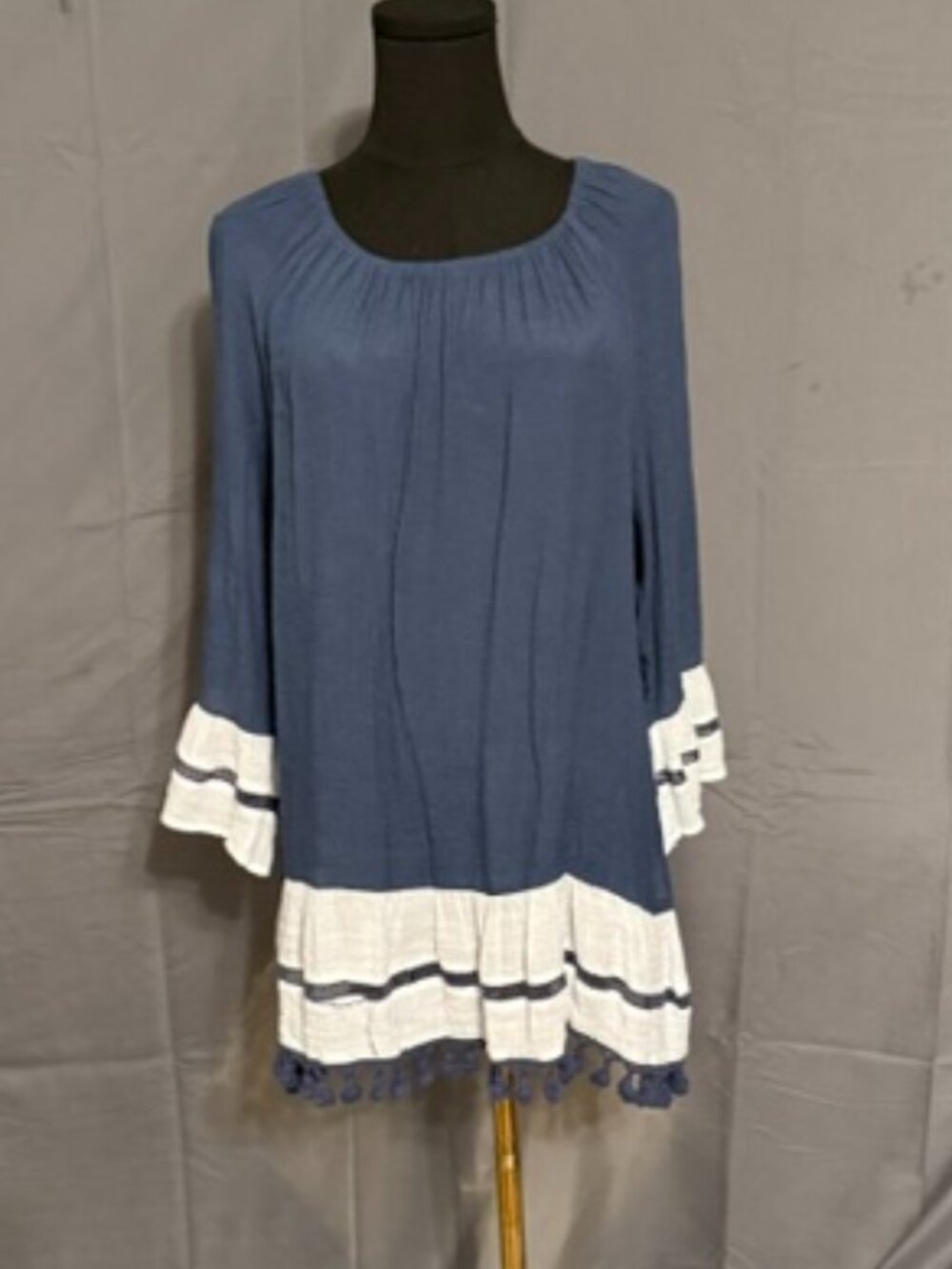 INDIGO SOUL Peasant Blouse Size XL